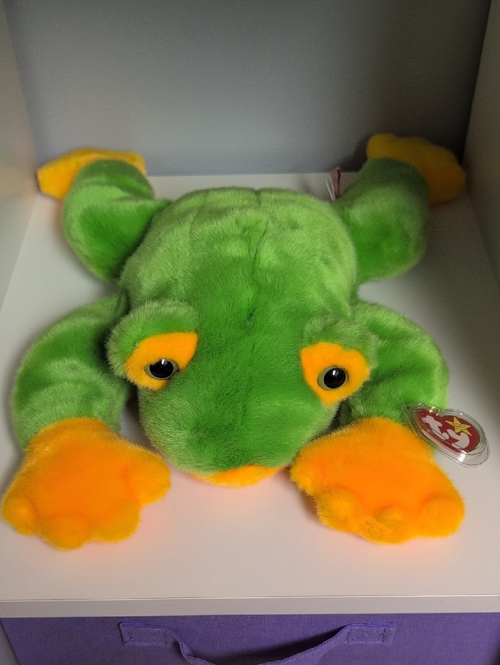 NWT Ty Beanie Buddy Smoochy Large Green Plush Frog Collectible Y2K Rainforest